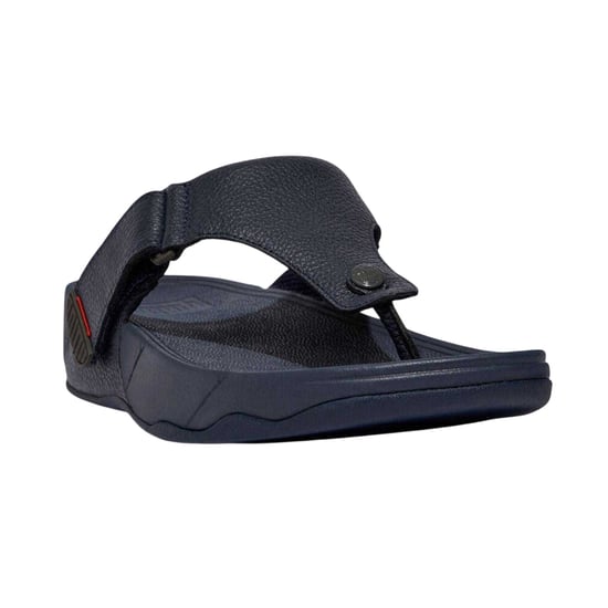 FitFlop Heren Leren Teen Post Platte Sandalen (Marine) - Image 3
