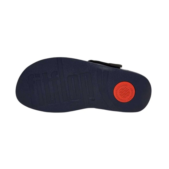 FitFlop Heren Leren Teen Post Platte Sandalen (Marine) - Image 5
