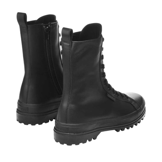 Superga Dames 2641 Alpina leren combatlaarzen (Totaal Zwart) - Image 2