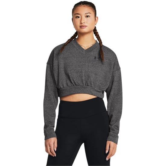 Under Armour Dames Rival cropped sweatshirt met ronde hals van badstof (Grijs) - Image 1