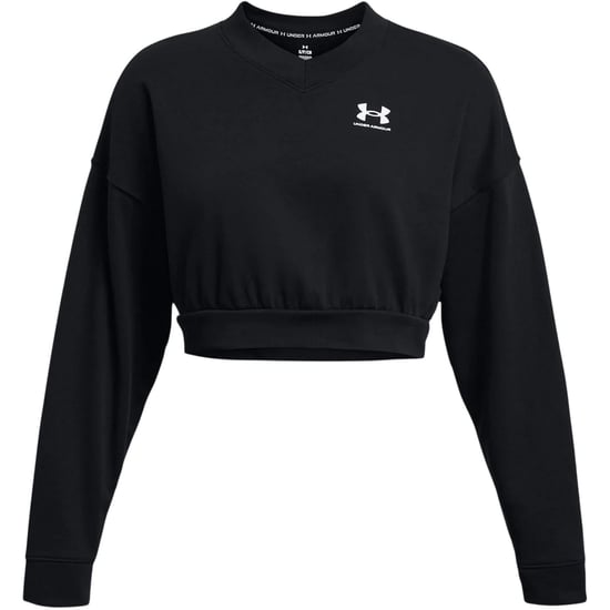 Under Armour Dames Rival cropped sweatshirt met ronde hals van badstof (Zwart) - Image 1
