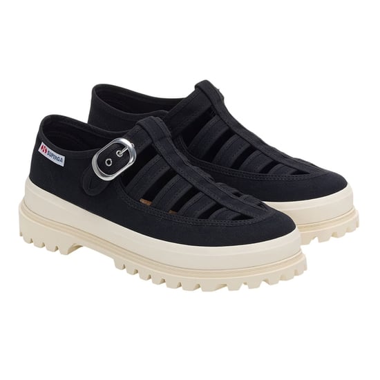 Superga Dames/Dames 3541 Alpina Gurkha Vissers Sandalen (Zwart/Off Wit) - Image 3