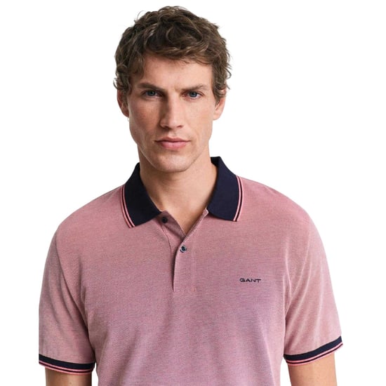 Gant Heren Oxford Poloshirt met Korte Mouwen (Rood) - Image 3