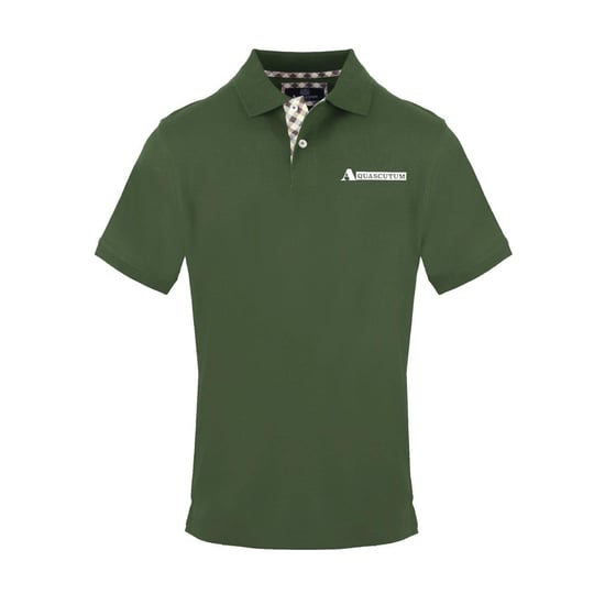 Aquascutum Heren Polo Shirt met Korte Mouwen en Logo Collared (Militair Groen) - Image 1
