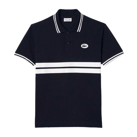 Lacoste Heren Gestreept Premium Katoenen Poloshirt (Zwart) - Image 2