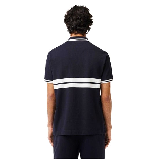 Lacoste Heren Gestreept Premium Katoenen Poloshirt (Zwart) - Image 3