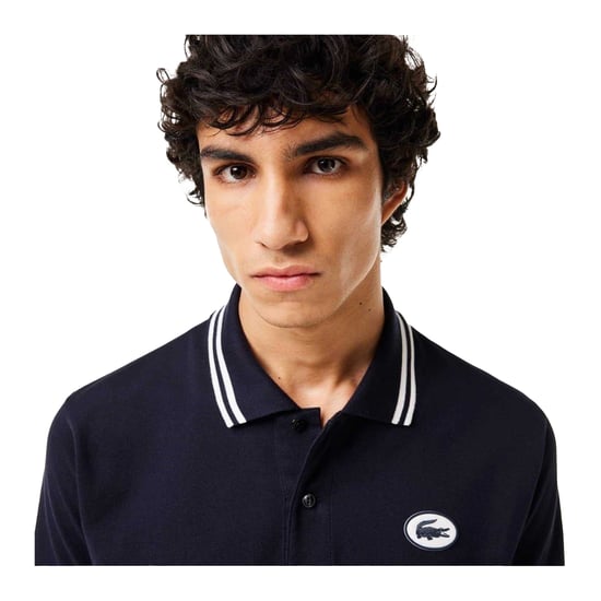 Lacoste Heren Gestreept Premium Katoenen Poloshirt (Zwart) - Image 4