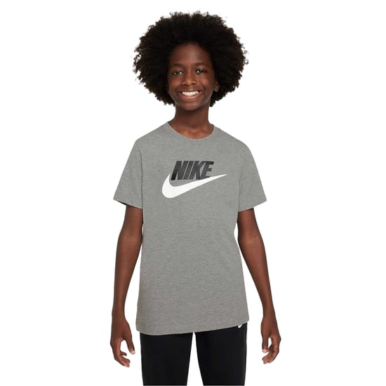 Nike Kinderen/Kinderen Sportswear Logo Katoenen T-Shirt (Donkergrijze heide) - Image 1
