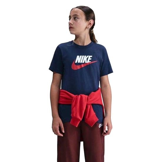 Nike Kinderen/Kinderen Sportswear Logo Katoenen T-Shirt (Middernacht marine) - Image 1