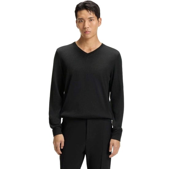 Boss Heren Gebreide Regelmatige Formele Pullover (Zwart) - Image 1