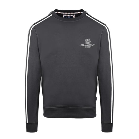 Aquascutum Heren London dubbel gestreept sweatshirt (Antraciet) - Image 1