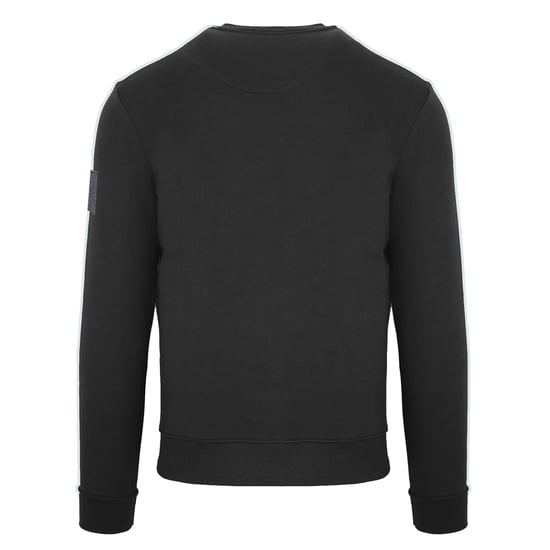 Aquascutum Unisex sweatshirt met logo, geribd, normale pasvorm en lange mouwen (Zwart) - Image 2