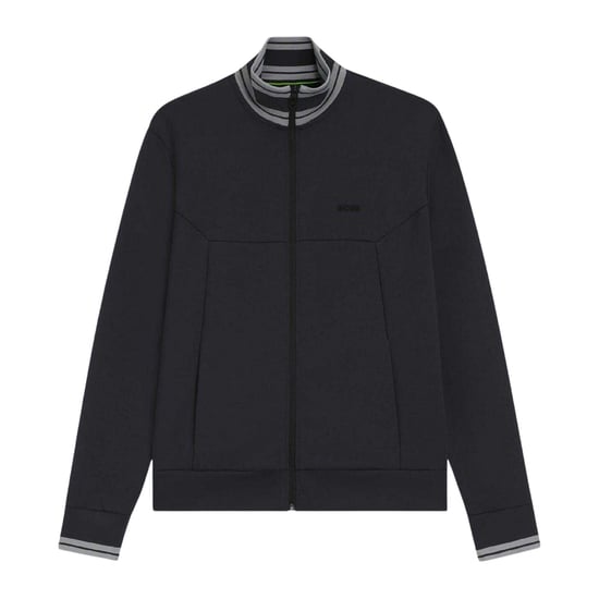 Boss Heren Track Jacket met geborduurd logo en lange mouwen (Donkerblauw) - Image 2