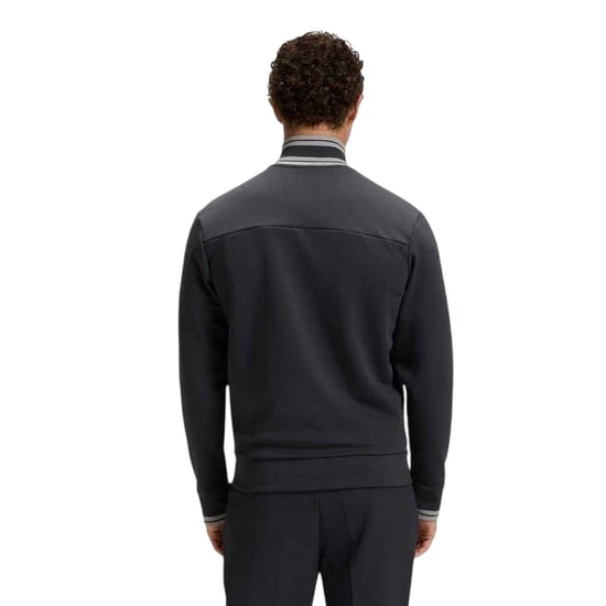 Boss Heren Track Jacket met geborduurd logo en lange mouwen (Donkerblauw) - Image 3