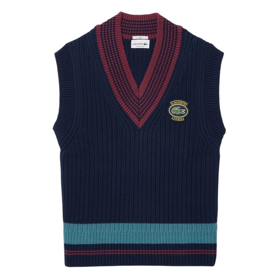 Lacoste Unisex gebreid vest voor volwassenen met embleem (Marine) - Image 1
