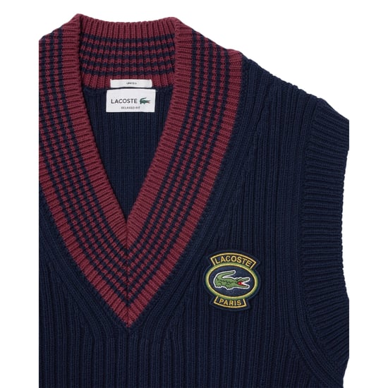 Lacoste Unisex gebreid vest voor volwassenen met embleem (Marine) - Image 3