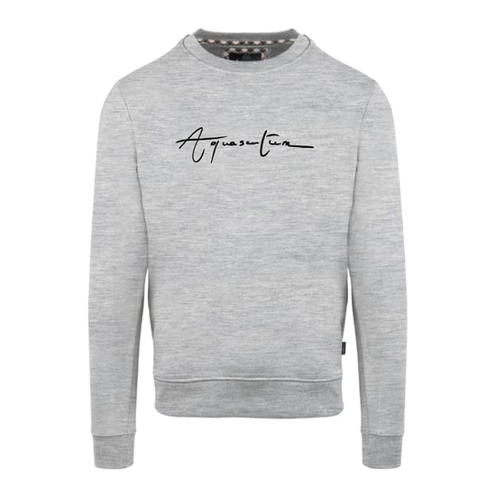 Aquascutum Heren Script Crew Neck Regular Sweatshirt (Grijs) - Image 1