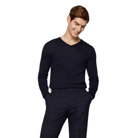 Boss Heren Gebreide Regelmatige Formele Pullover (Donkerblauw) - Image 1