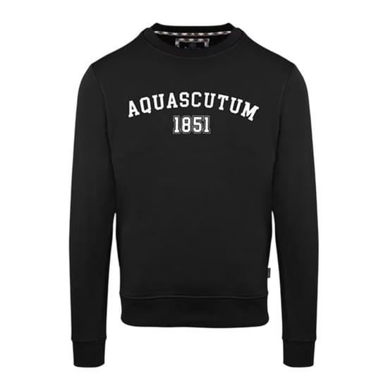 Aquascutum Heren-sweatshirt met gebogen logo (Zwart) - Image 1
