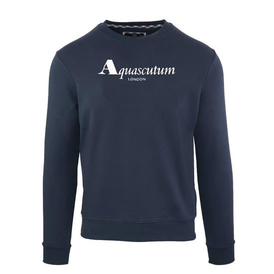 Aquascutum Mens Ribbed Logo Sweatshirt (Navy) - Image 1