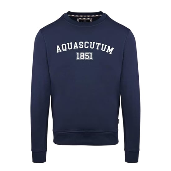 Aquascutum Heren-sweatshirt met gebogen logo (Marine) - Image 1