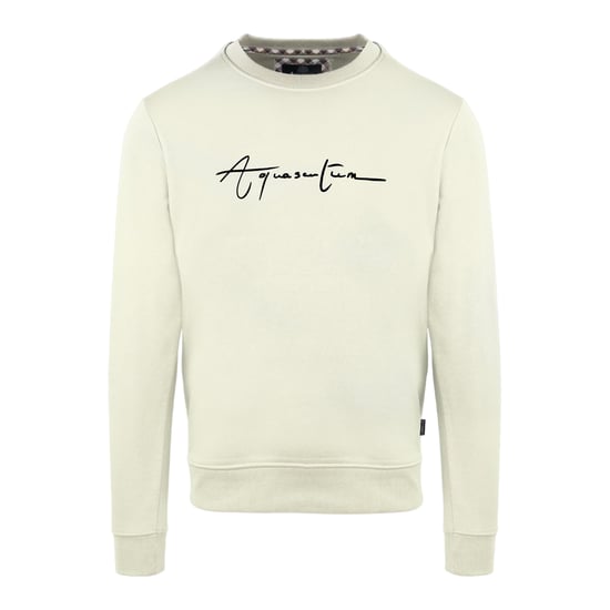 Aquascutum Heren Script Crew Neck Regular Sweatshirt (Boter) - Image 1