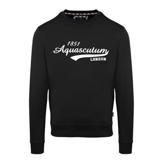 Aquascutum Heren Crew Neck Regular Sweatshirt (Zwart) - Image 1