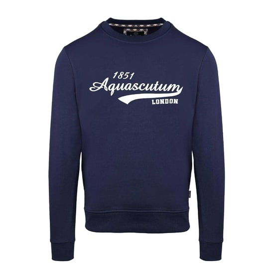 Aquascutum Heren Sweatshirt met Ronde Hals en Logo (Marine) - Image 1