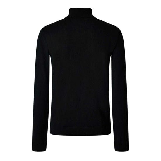 Off White Heren Gebreid Schildpad Hals Sweatshirt (Zwart, Wit) - Image 2