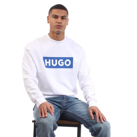 Hugo Heren Sweatshirt met Ronde Hals en Logo (Wit) - Image 4