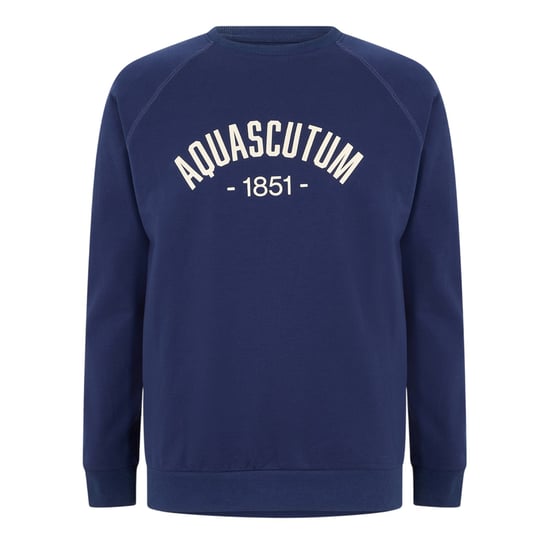 Aquascutum Heren Crest Raglan Sweatshirt (Marine) - Image 1