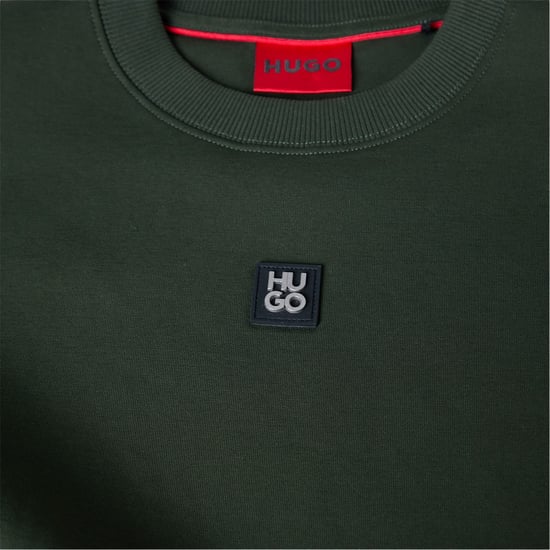 Hugo Heren Dettil Crew Neck Sweatshirt (Donkergroen) - Image 3