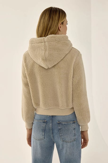 Pluchen Crop Jacket met Ritskraag - Image 4