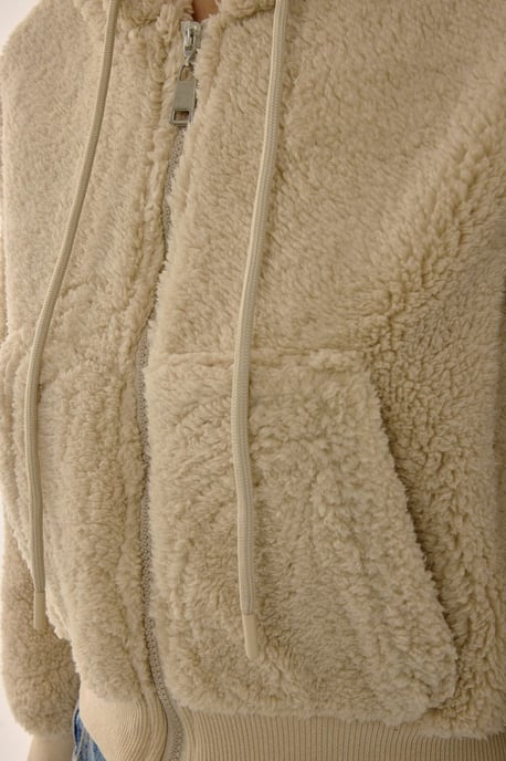 Pluchen Crop Jacket met Ritskraag - Image 6