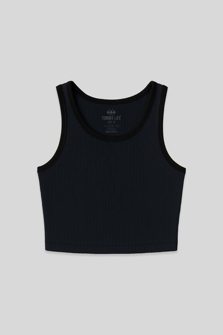 Geribbelde Mouwloze Crop Top - Image 2