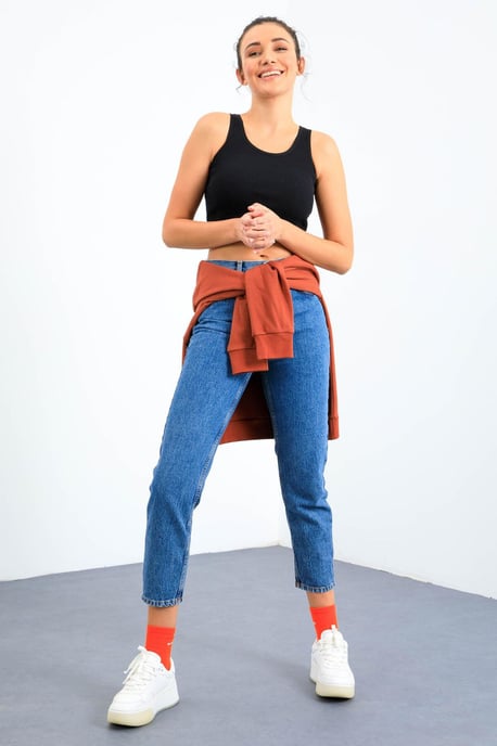 Geribbelde Mouwloze Crop Top - Image 3