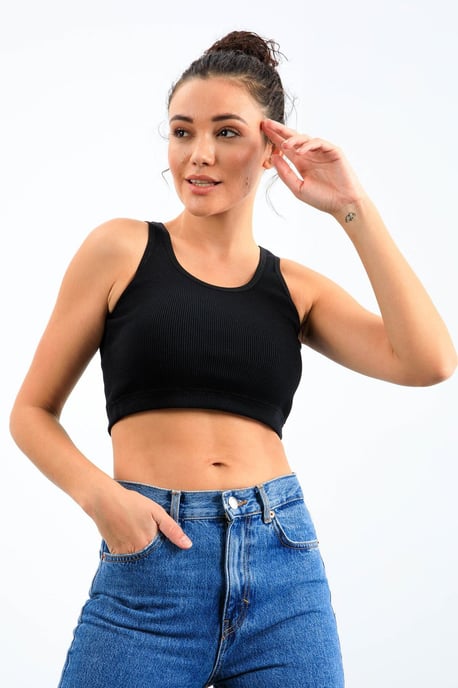 Geribbelde Mouwloze Crop Top - Image 5