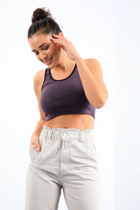 Geribbelde Mouwloze Crop Top - Image 2