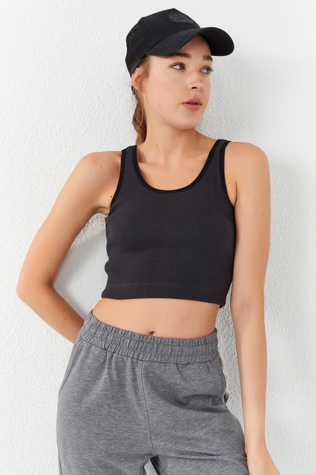 Geribbelde Mouwloze Crop Top - Image 1