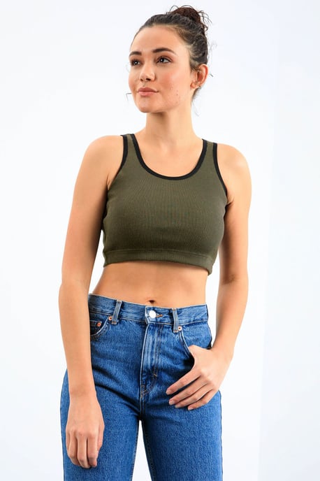 Geribbelde Mouwloze Crop Top - Image 4