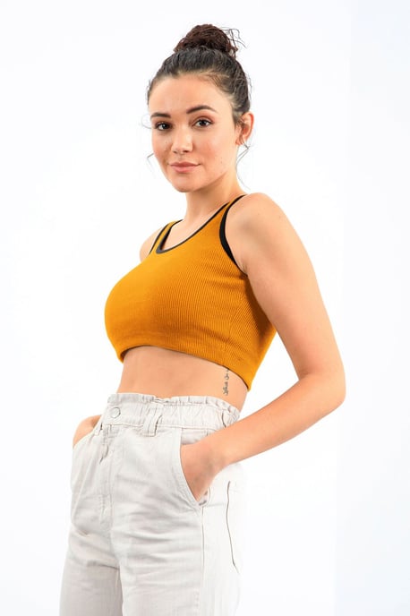 Geribbelde Mouwloze Crop Top - Image 3