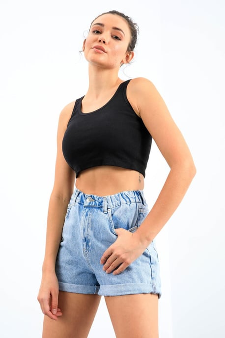 Geribbelde Mouwloze Crop Top - Image 2