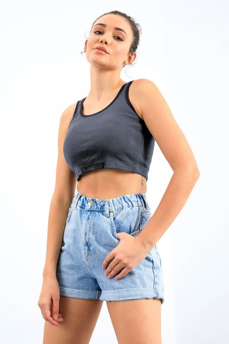 Geribbelde Mouwloze Crop Top - Image 3
