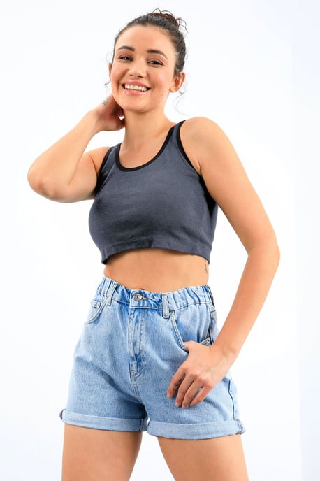 Geribbelde Mouwloze Crop Top - Image 4