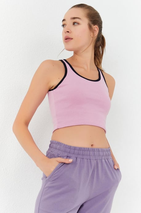 Geribbelde Mouwloze Crop Top - Image 2