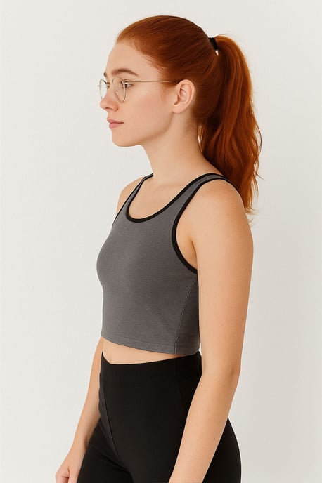Geribbelde Mouwloze Crop Top - Image 3