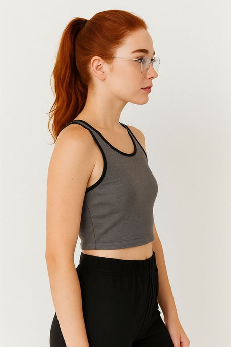 Geribbelde Mouwloze Crop Top - Image 4