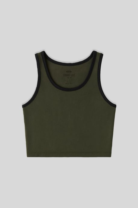 Geribbelde Mouwloze Crop Top - Image 2