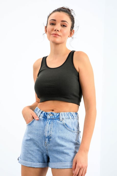 Geribbelde Mouwloze Crop Top - Image 4