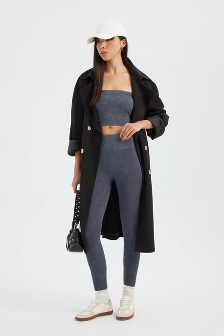 Zure Gewassen Strapless Ribbels Crop Top - Image 5